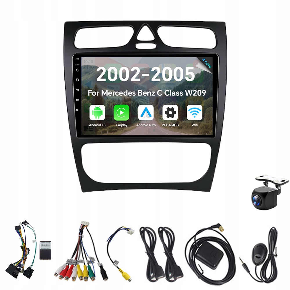 2Din Android 13 autorádio pre Benz C Class Clk Class W209 2000-2005 2G 64G