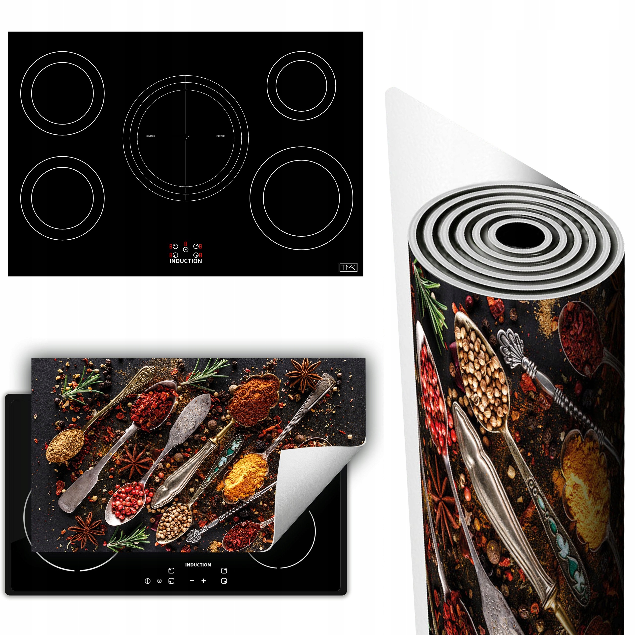 Vinylová Podložka Na Ochranu Kuchyňské Desky 90x52 lžíce bylinky