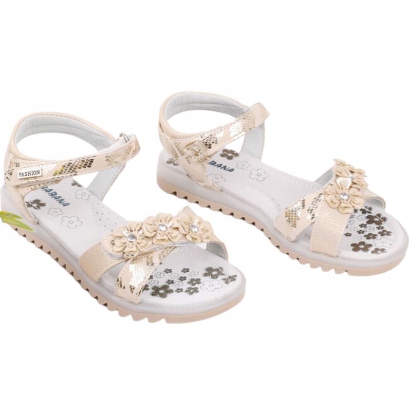 

Sandały sandałki dziecięce złote na rzepy