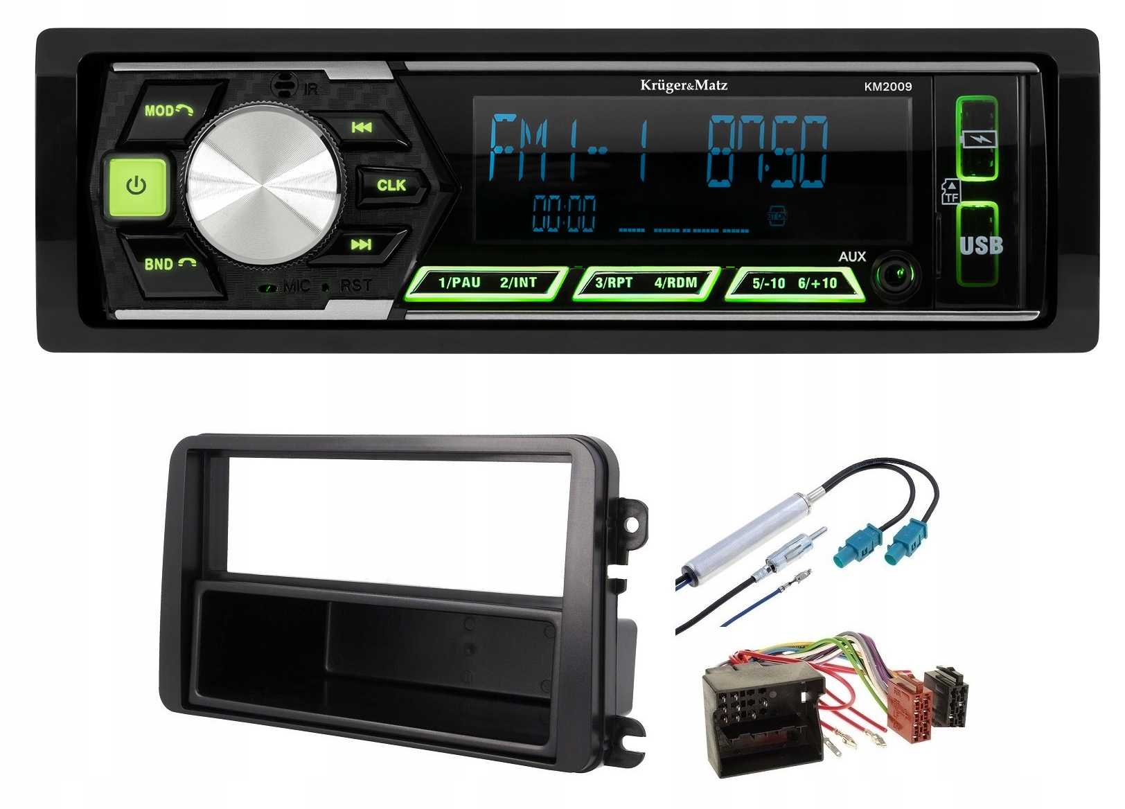 Rádio Kruger&Matz KM2009 s Usb a Bluetooth pre Vw Golf 5 Plus, Passat B6, T5, Caddy...
