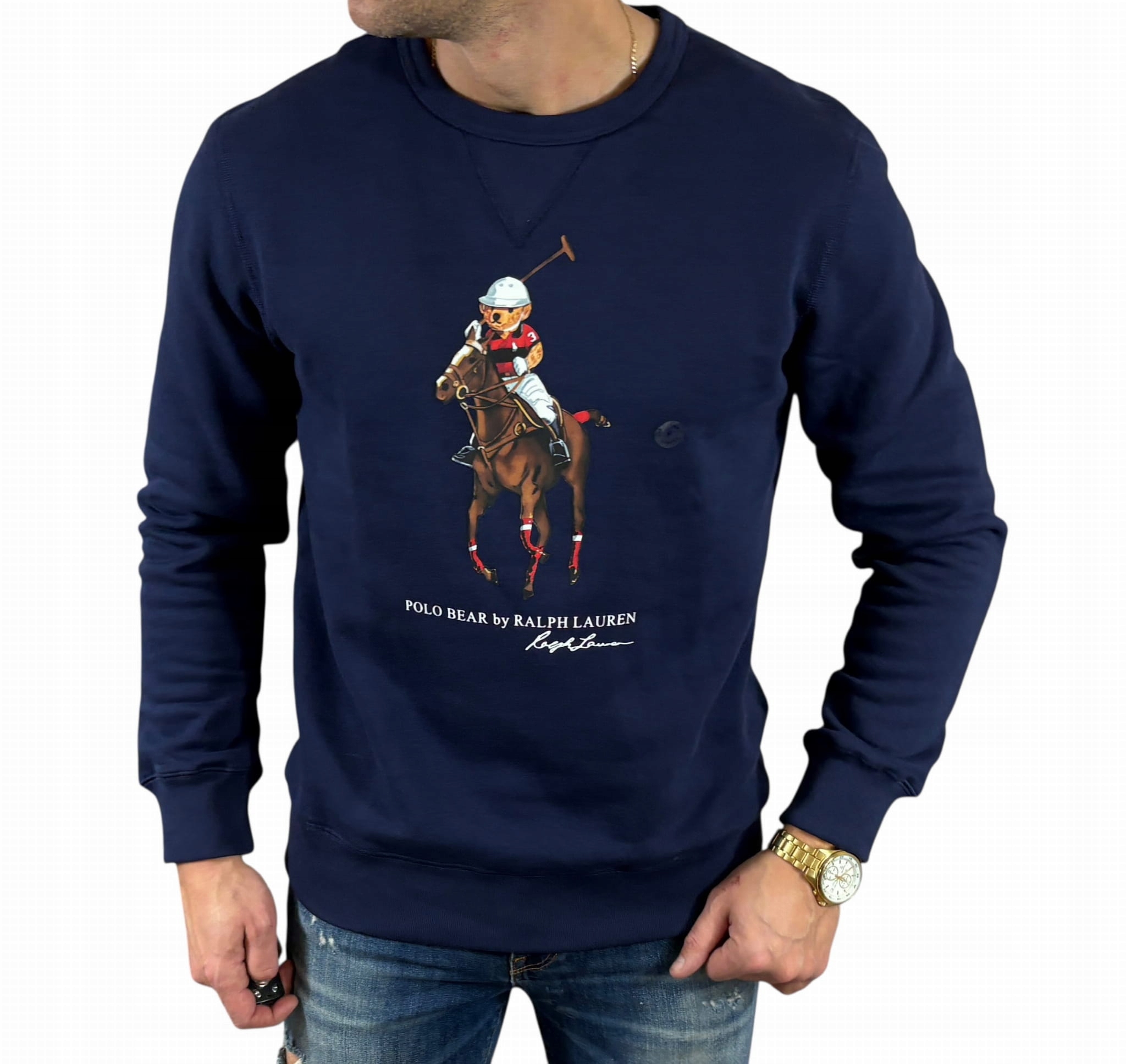 Mikina Regular Ralph Lauren 710735064002 Polo modrá BearB01 XXL