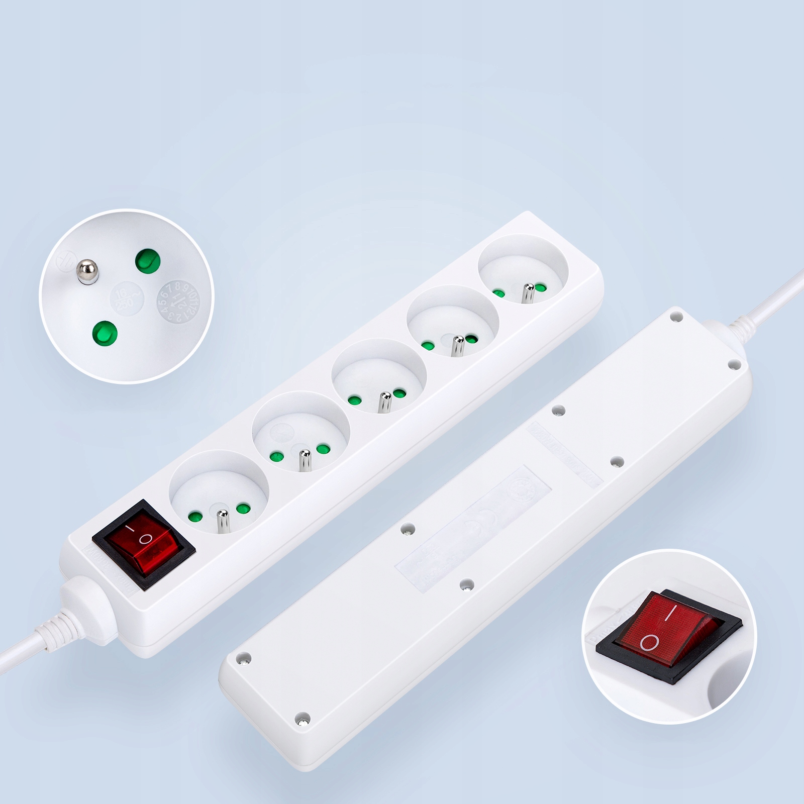 PRZEDŁUŻACZ LISTWA ZASILAJĄCA 5 GNIAZDA 1.5M Marka Aigostar