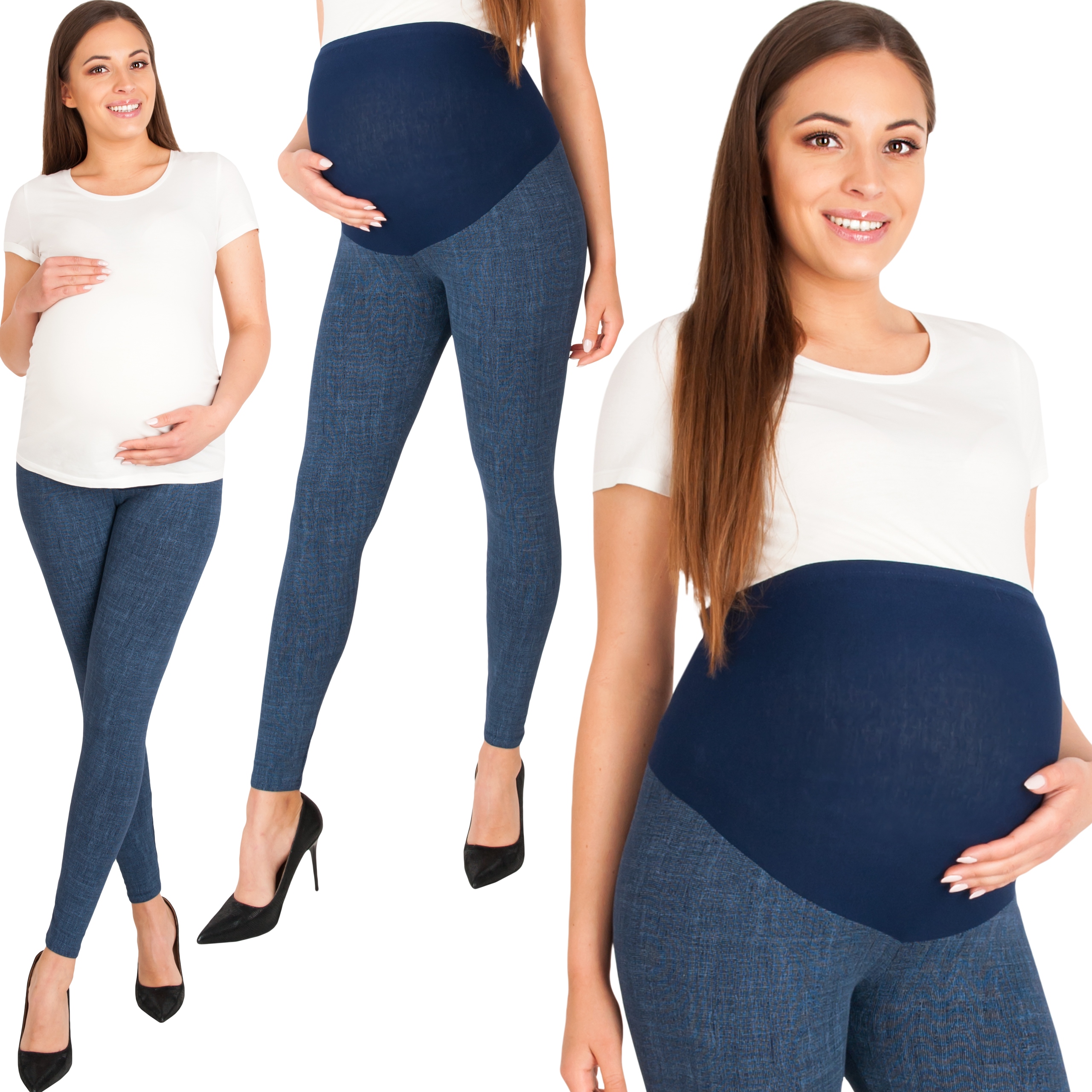 

Leginsy Ciążowe Getry Rozm XL Legginsy Z Panelem