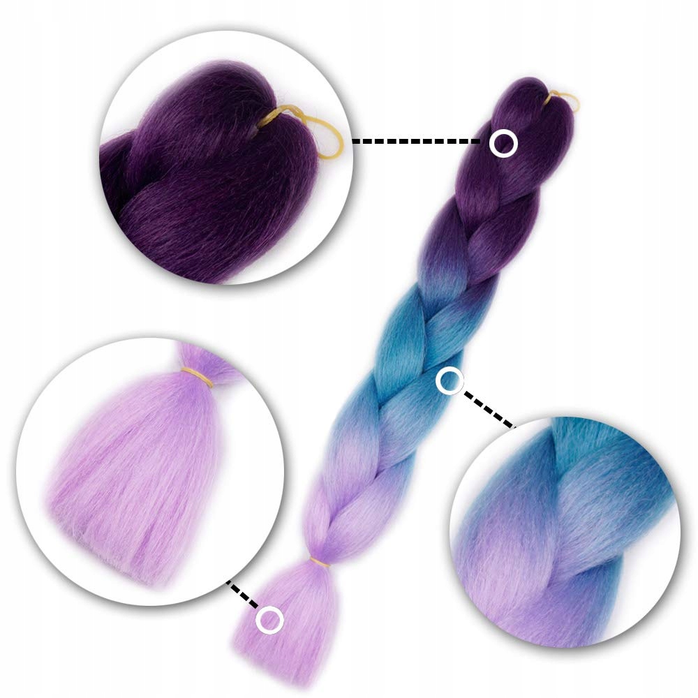 WŁOSY DO WARKOCZY DREDÓW WARKOCZYKÓW KOLOROWE Typ włosów syntetyczne