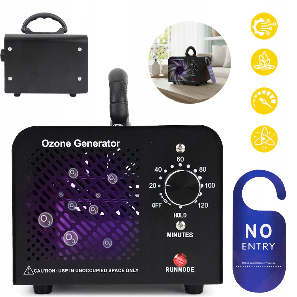 Generátor ozonu 30000 mg/h s 120 minutovým časovačem, čistička vzduchu