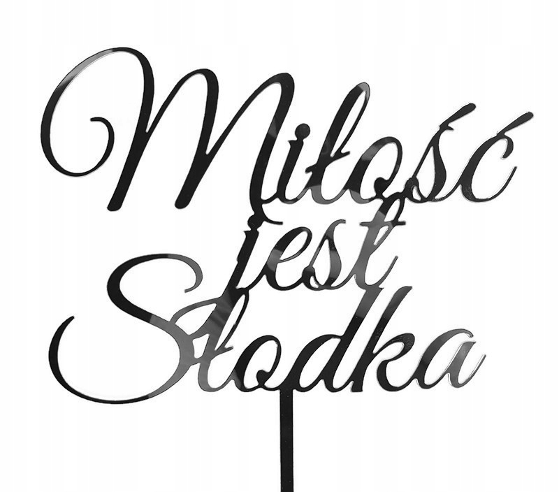 

Topper srebrny Miłość jest słodka srebrne lustro