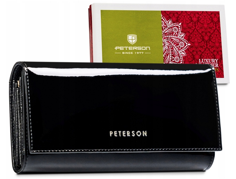 Dámská kožená peněženka na karty, hotovost s Rfid ochranou z pravé kůže Peterson