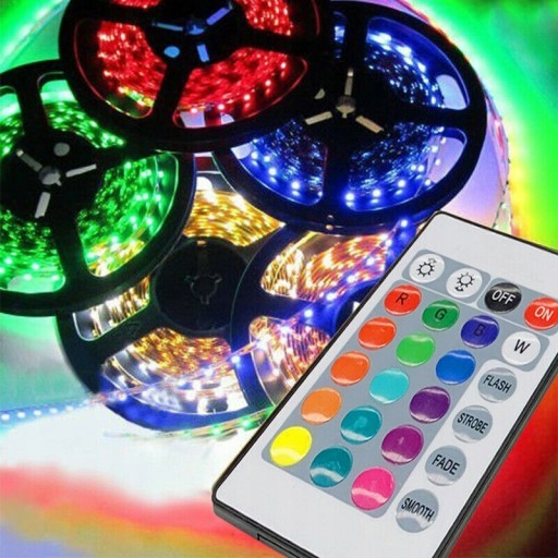 Kolorowe ledy 2m LED RGB z pilotem do oświetlenia Marka bez marki