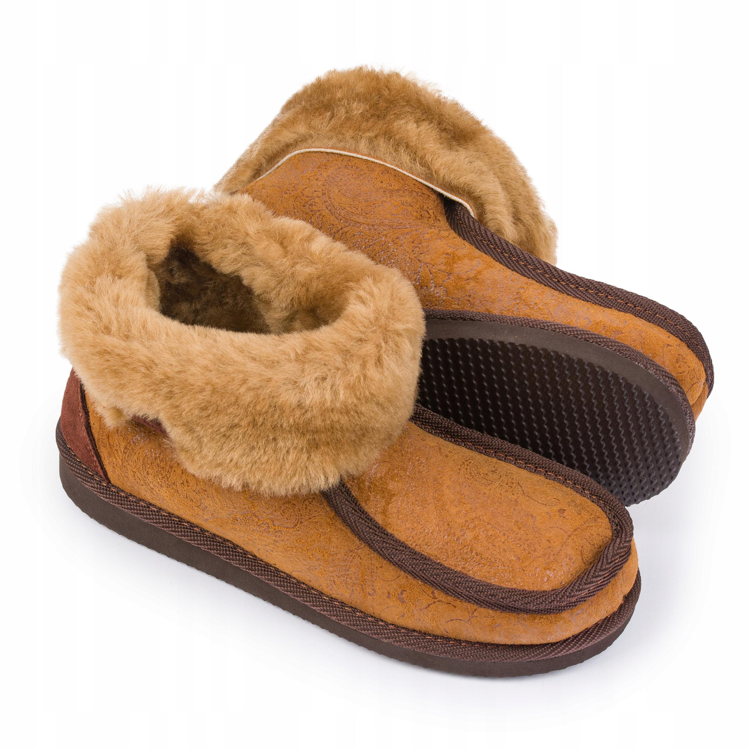 Vysoké Dámské Kožené Pantofle Teplé Pantofle dárek ke Dni Babiček