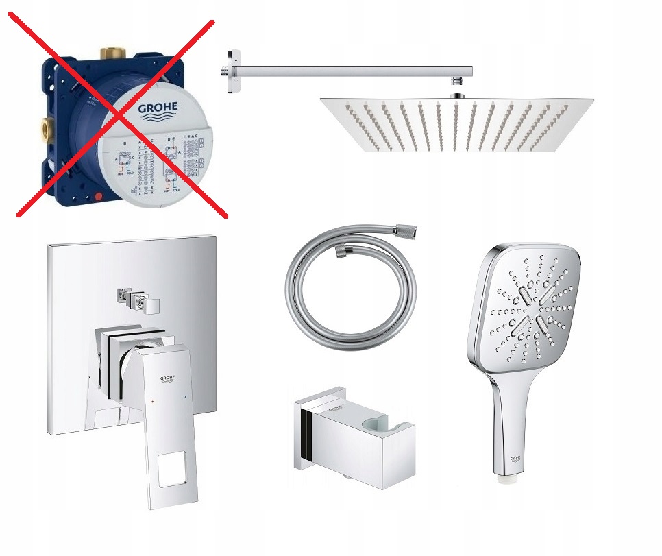 Zestaw podtynkowy z bat. Grohe Eurocube 30 cm