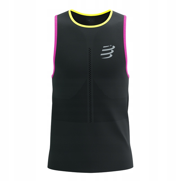 Compressport Koszulka Do Biegania Pro Racing Singlet black/safe yellow L