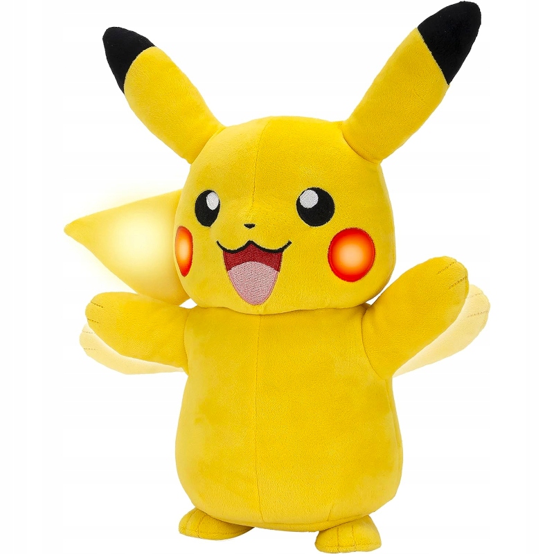 PIKACHU ELECTRIC CHARGE INTERAKTYWNA MASKOTKA ZE ŚWIECĄCYM OGONEM 26 CM Seria Pokemon