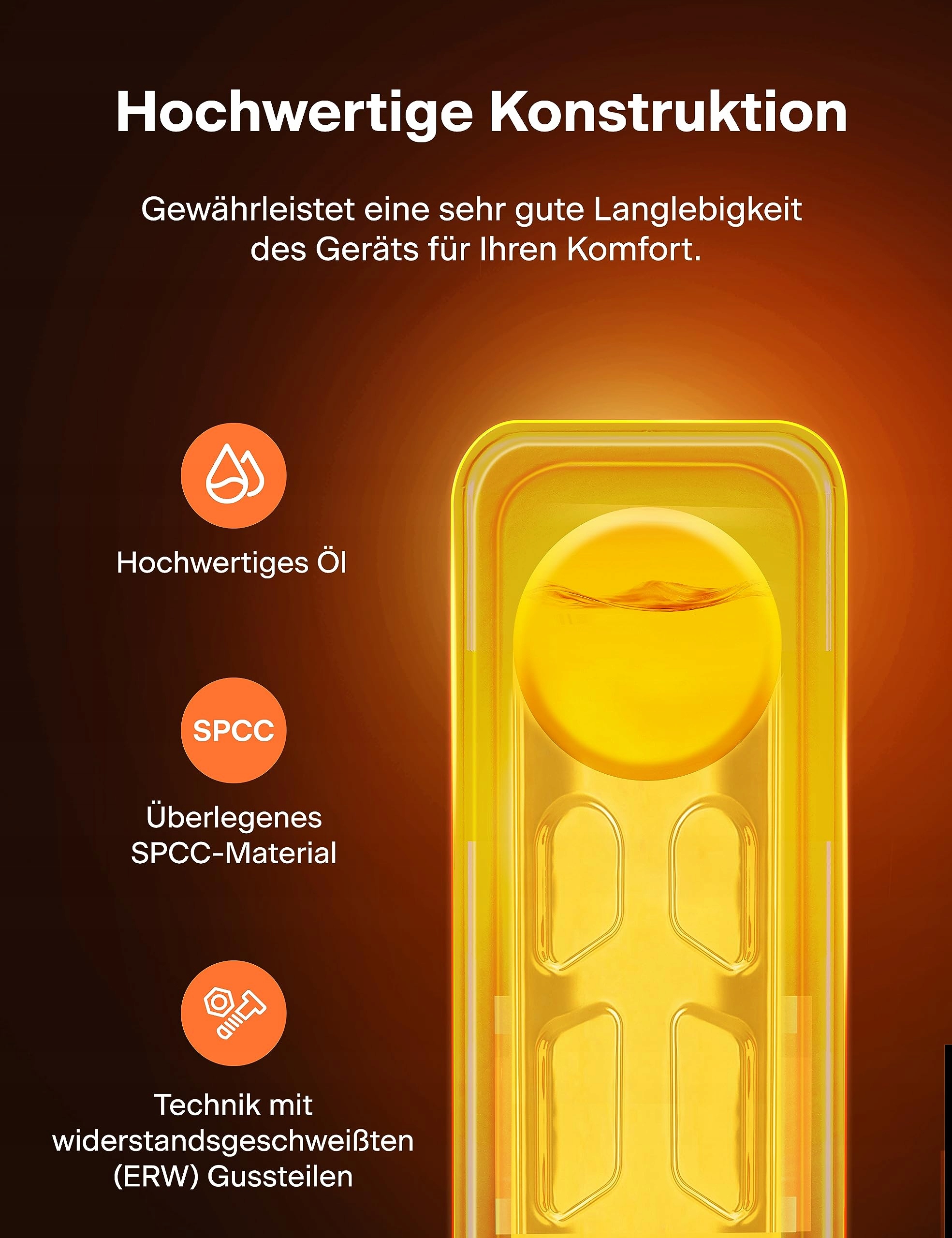 PELONIS Grzejnik Olejowy 2500W, Termostat, Ochrona Przed Przegrzaniem — miniatura 8