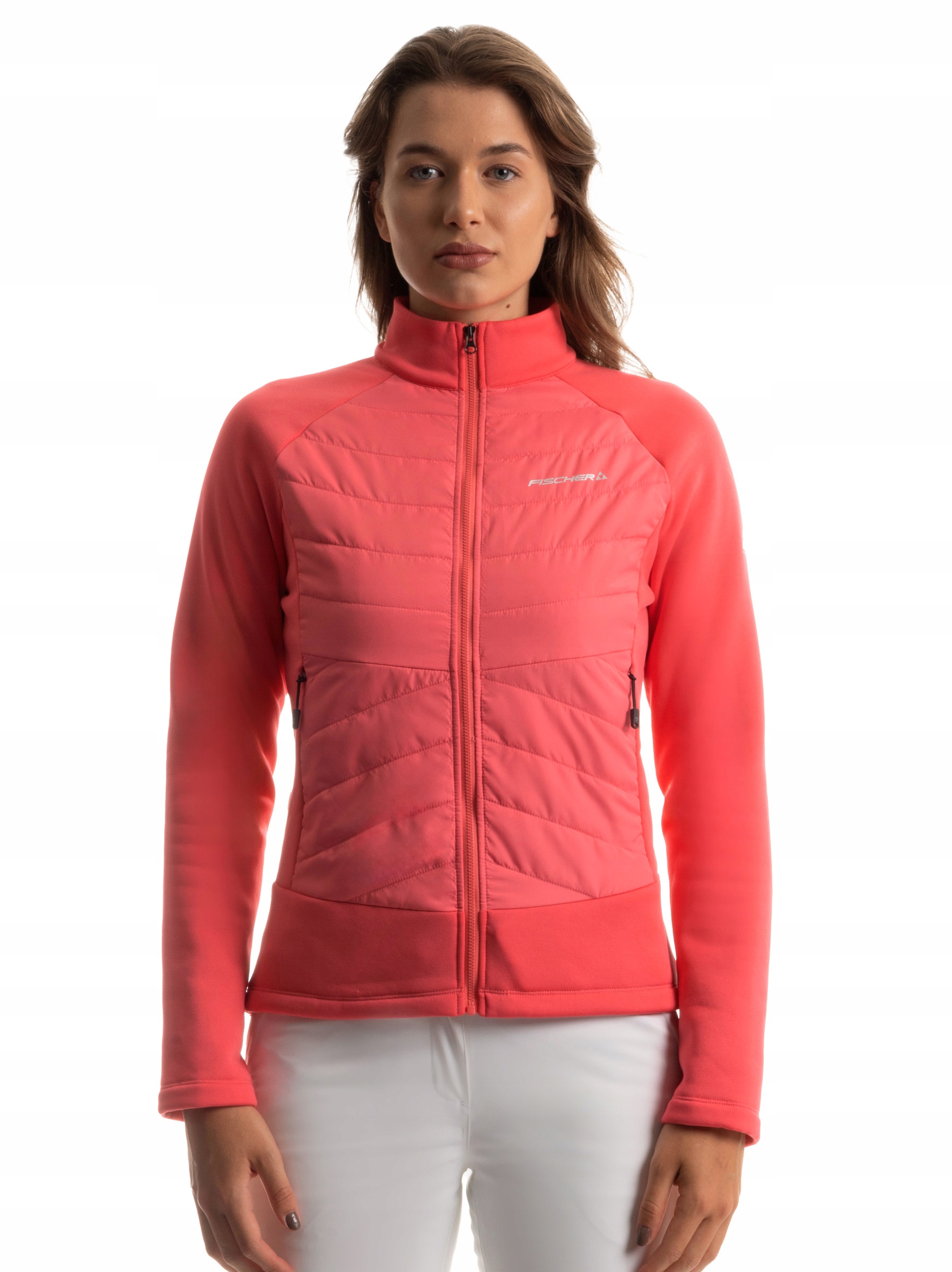 Fischer Damska pikowana bluza softshell Ivy Hybrid Jacket Coral Pink L