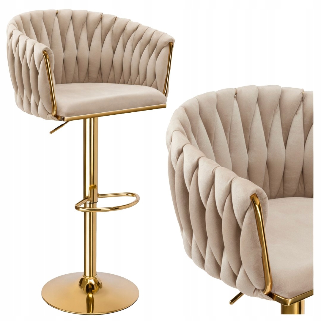 Barová Židle Cofton Gold béžový Velvet