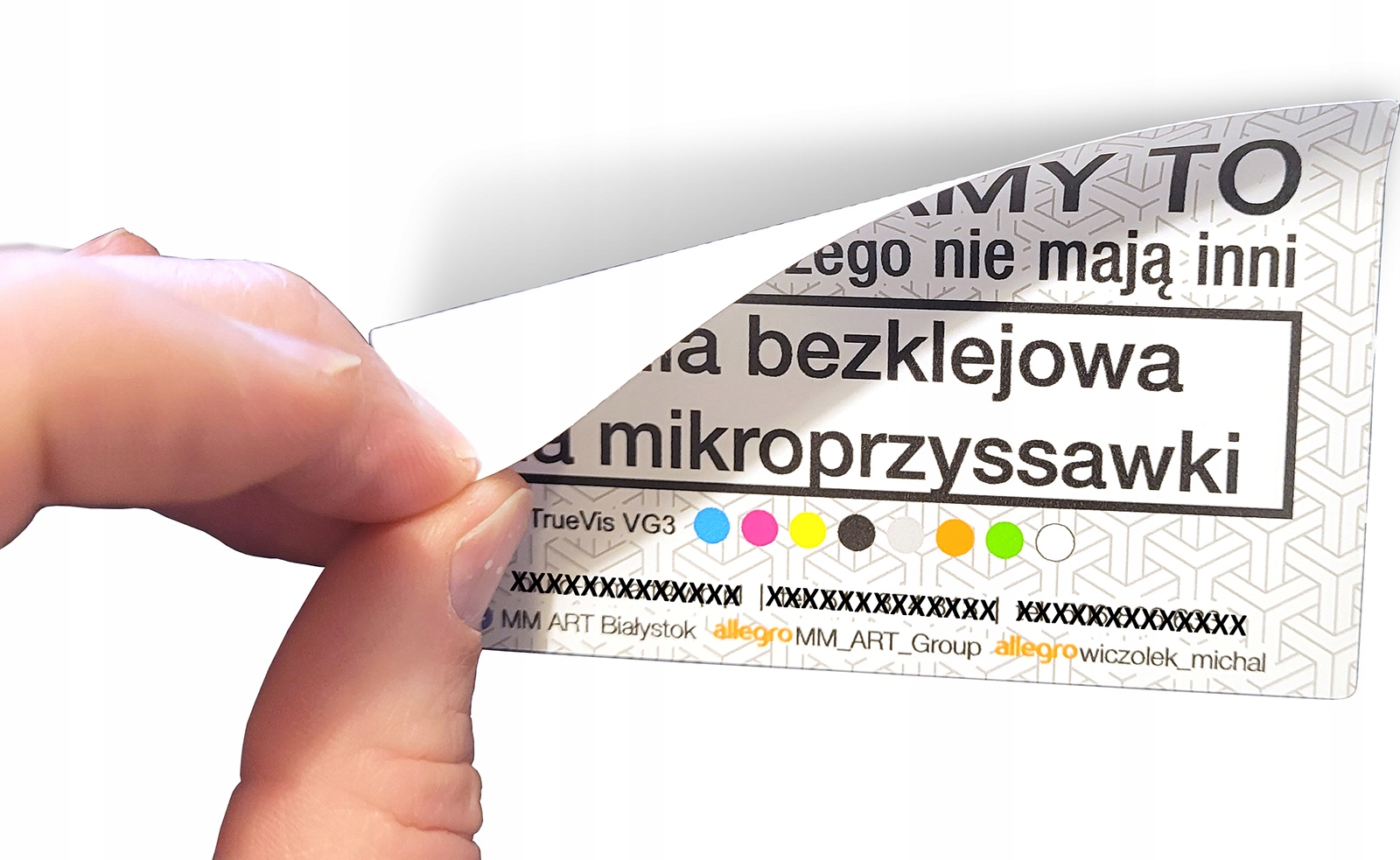 Naklejki Etykiety Wlepki bezklejowe przyssawkowe klej punktowy easy dot