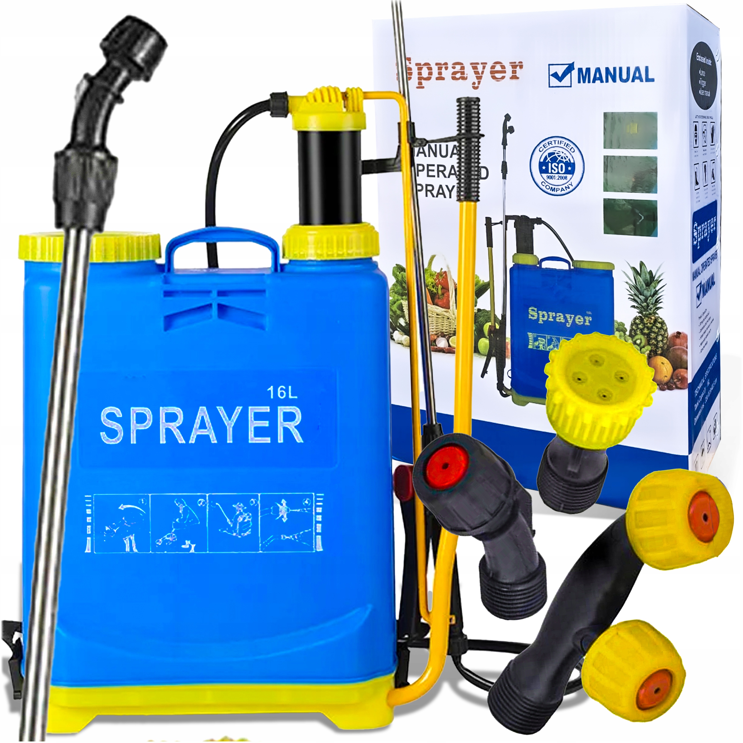 OPRYSKIWACZ SPRYSKIWACZ CIŚNIENIOWY OGRODOWY 16 LITRÓW + LANCA DOMOWY