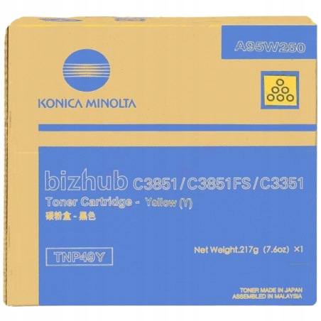 Toner Konica Minolta TNP49Y Yellow A95W250 Bizhub C3351 C3851 Orig.