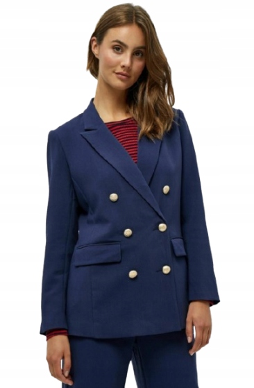 Peppercorn Modrý Dvouřadý Sako S Klopami 44 J5I