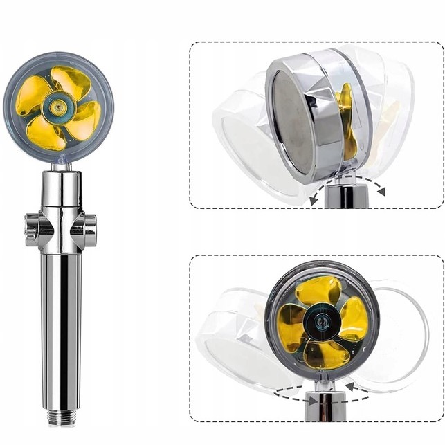 SŁUCHAWKA PRYSZNICOWA Z TURBINĄ WENTYLATOREM FILTR Linia Turbo strumień