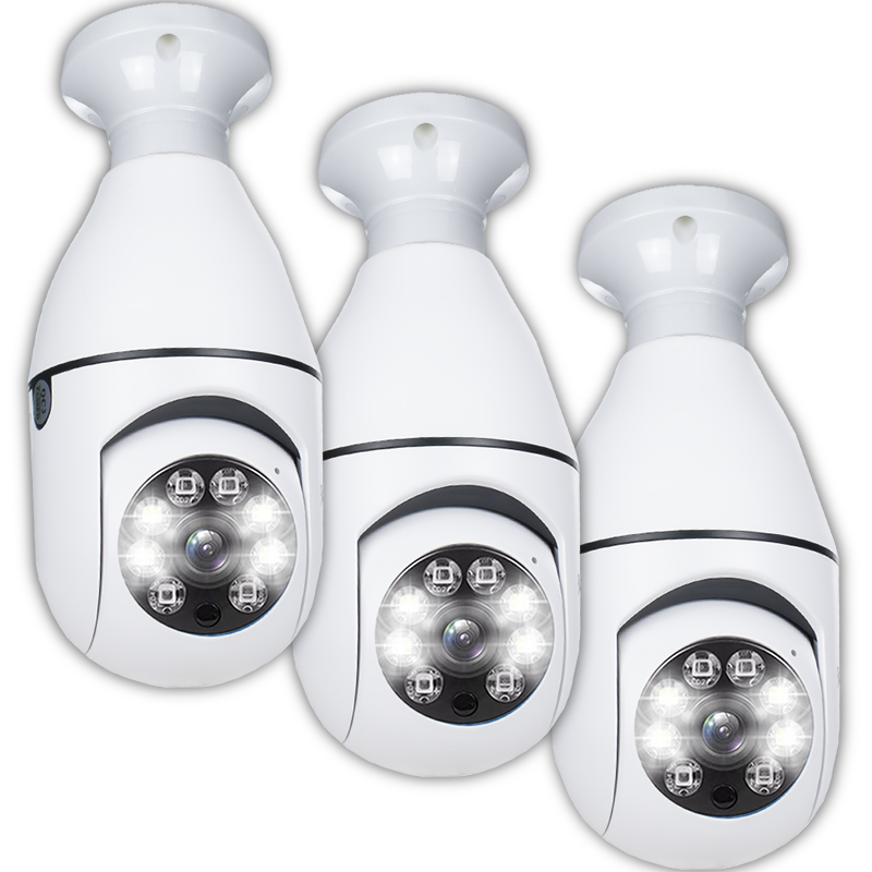 3X Otočná Kamera 360 Wifi Zoom E27 Led Noční Režim Elektronická Chůvička