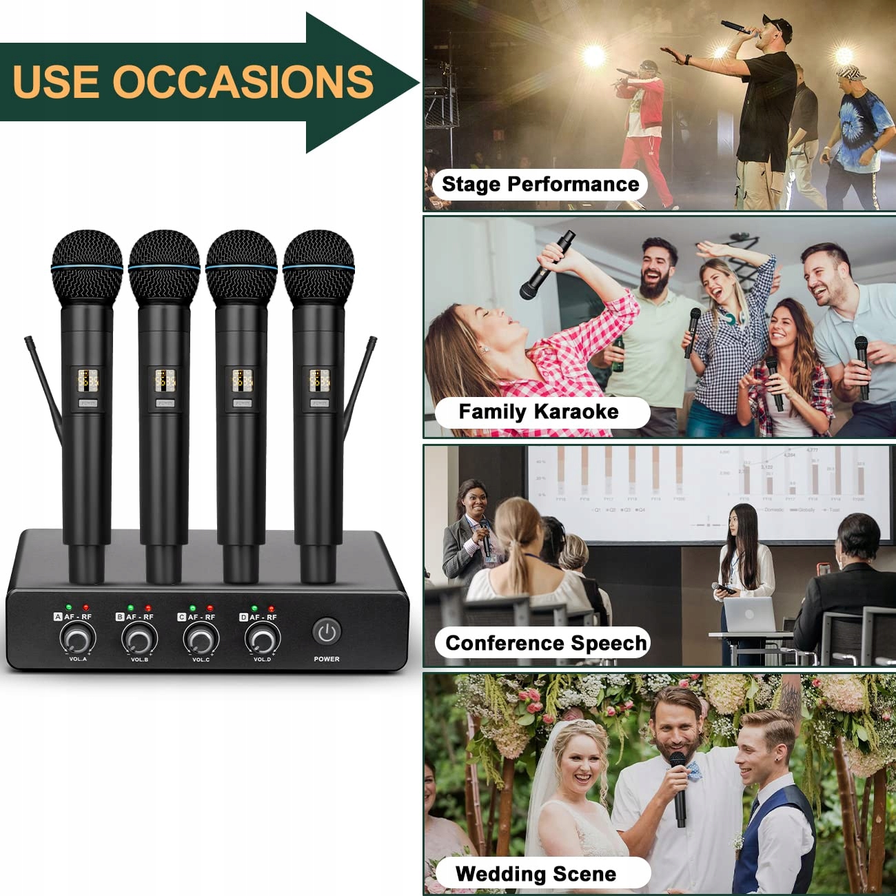 DEPUSHENG R5 Profesjonalny Bezprzewodowy System Mikrofonów UHF Do Karaoke — miniatura 7