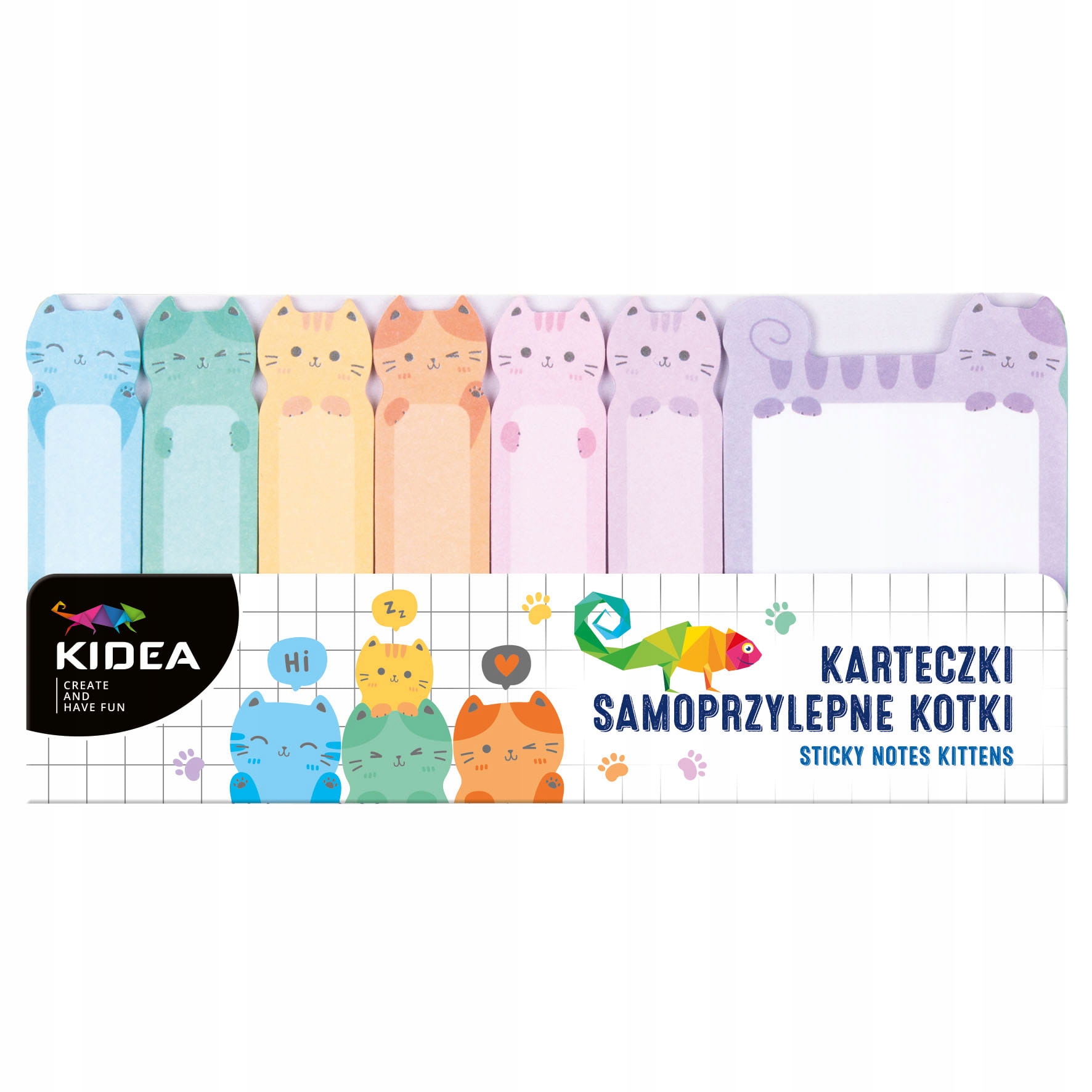 KIDEA KARTECZKI SAMOPRZYLEPNE DO NOTATEK MINI KARTECZKI KOTKI