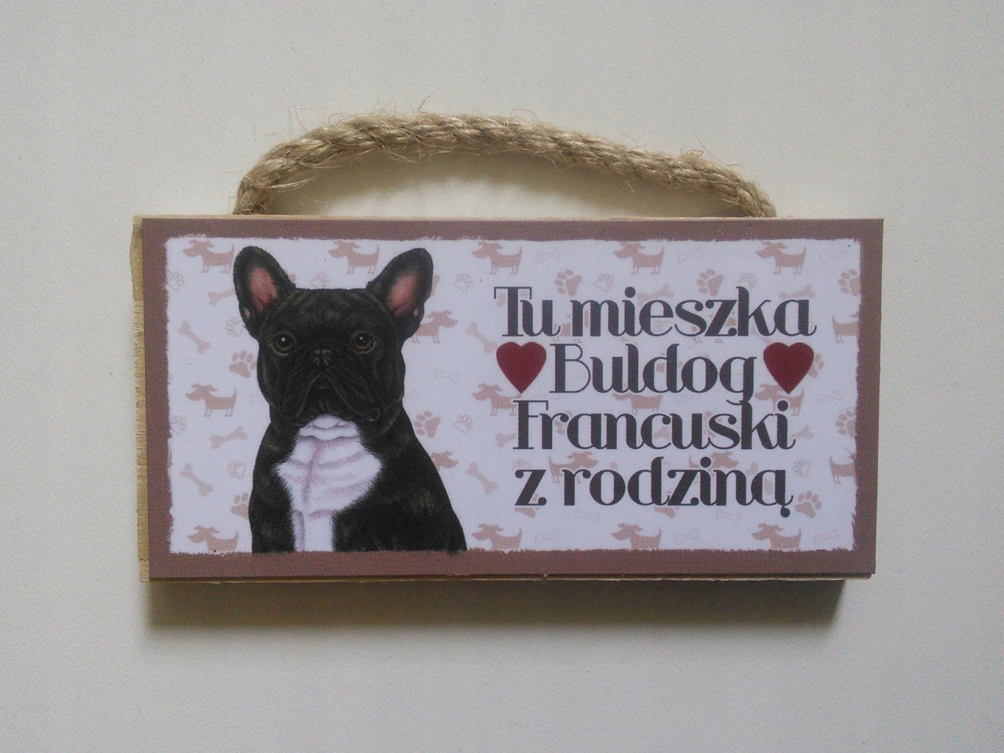 

Tabliczka drewniana z magnesem/ Buldog Francuski