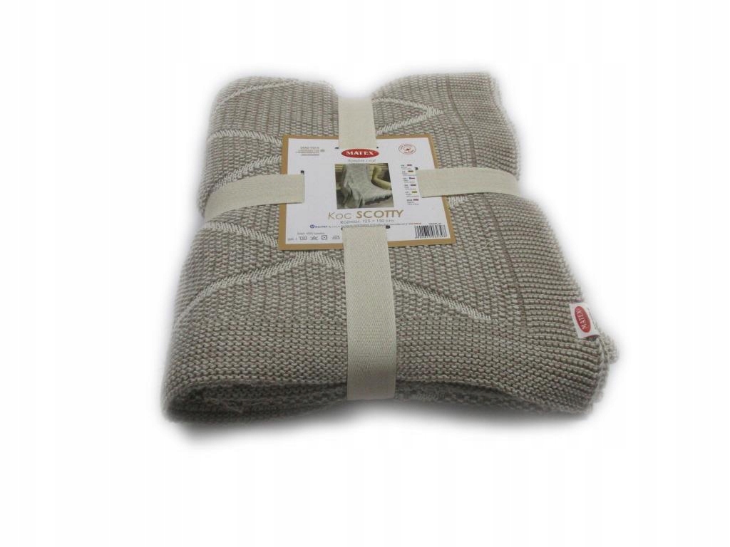 Koc Scotty bawełniany 150 x125cm beż