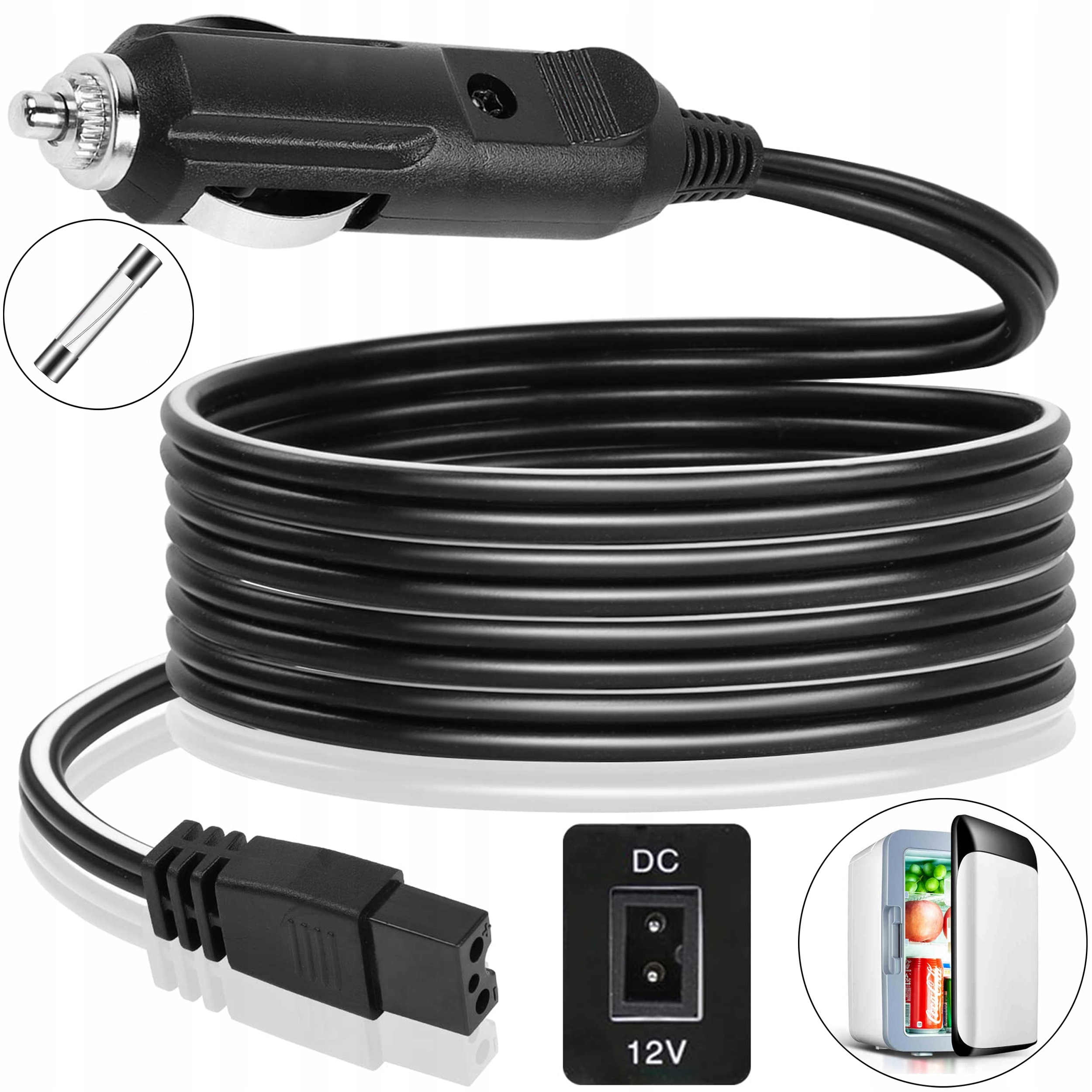 12V 24V Kabel Przewód Do Lodówki Turystycznej 3 Metry Miedź Mocny Solidny