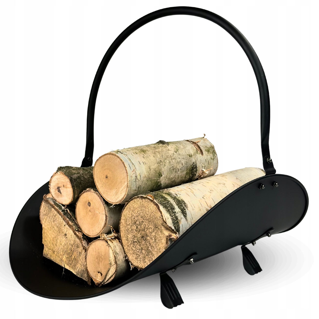 STOJAK KOSZ NA DREWNO KOMINKOWE OPAŁOWE METALOWY REGAŁ PRZENOŚNY 48x48 CM