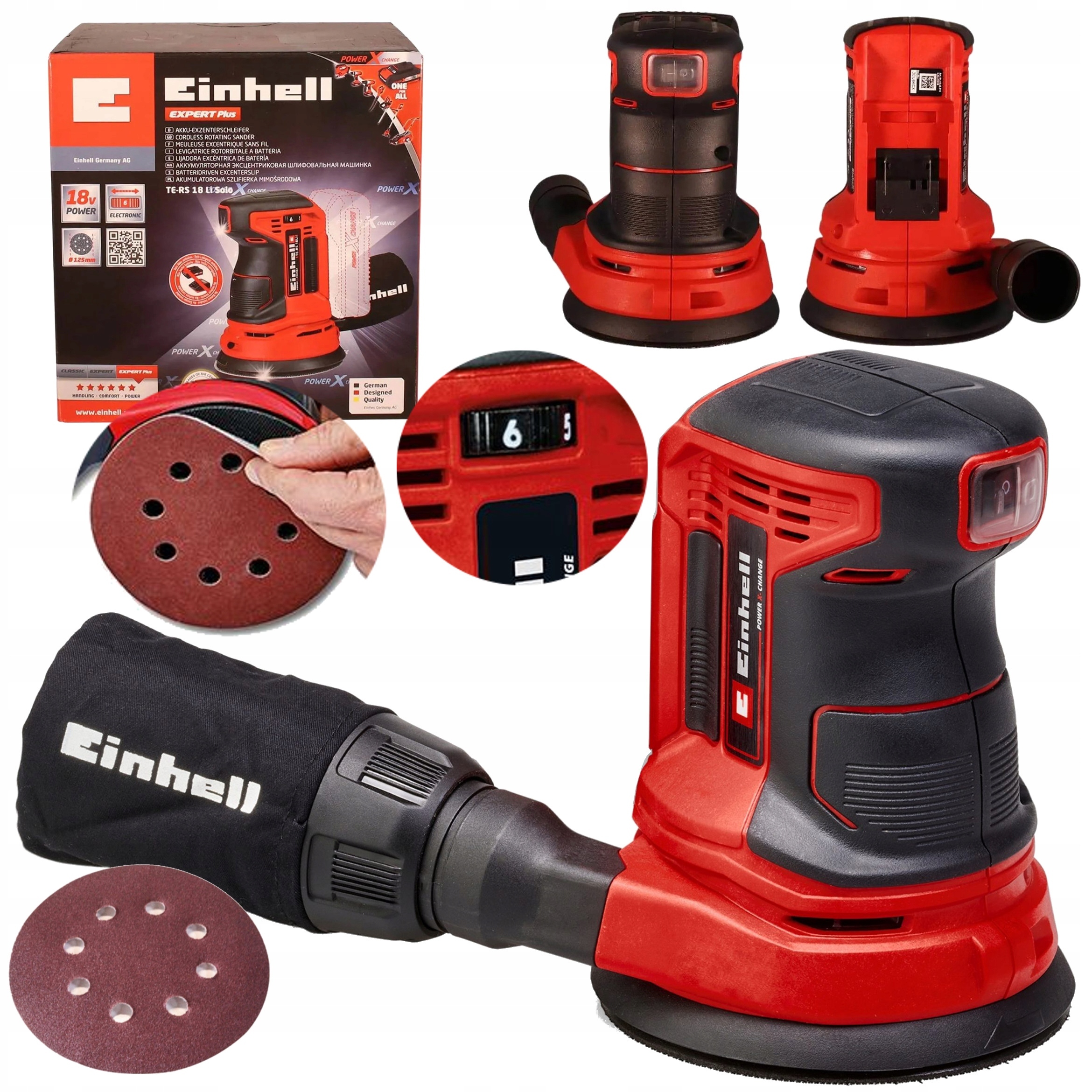 Einhell Akumulátorová Excentrická Bruska Pex Te-rs 18 Li-Solo 18V 125mm