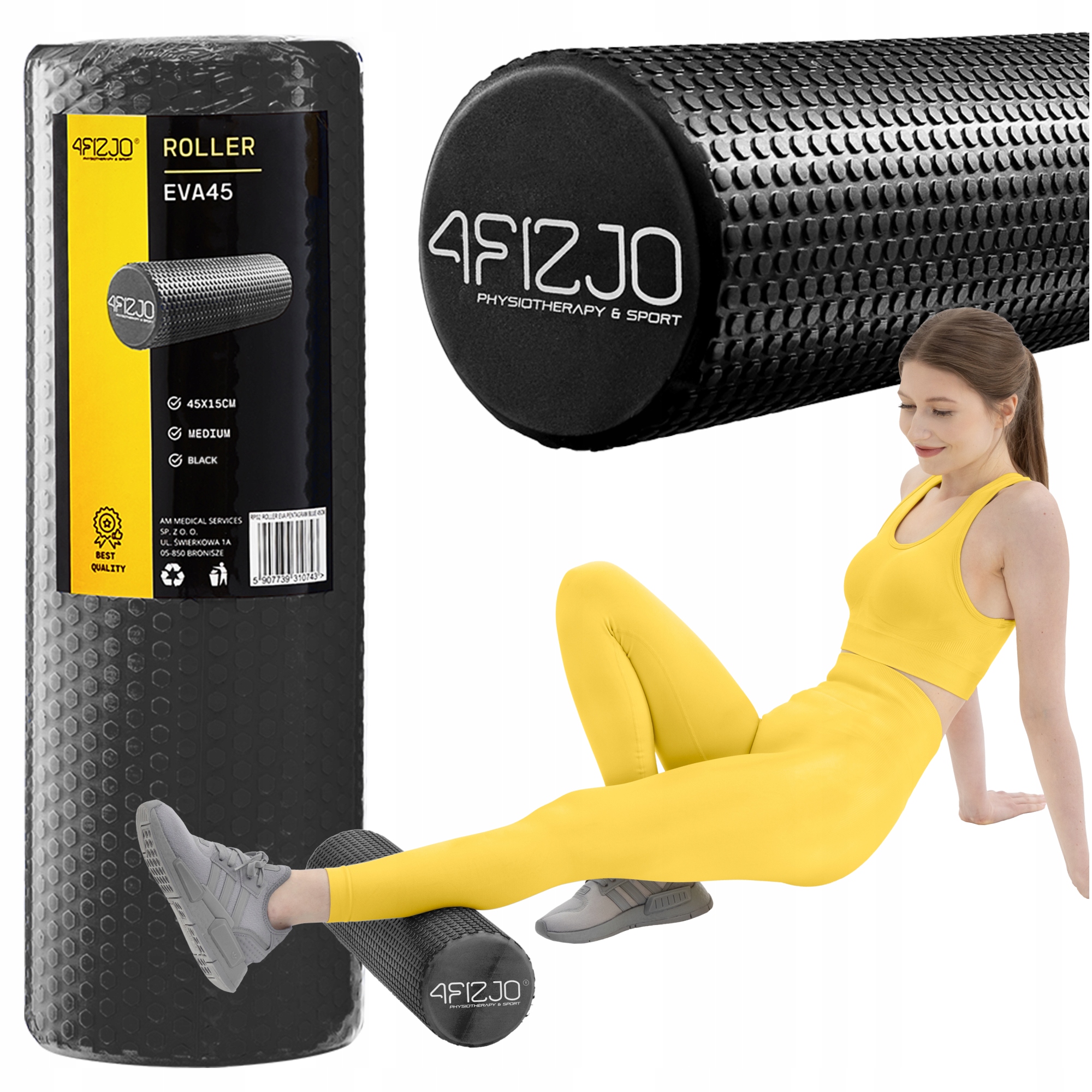 Roller Wałek Do Masażu Pleców Ciała Stóp Nóg Z Wypustkami Regeneracja 45CM