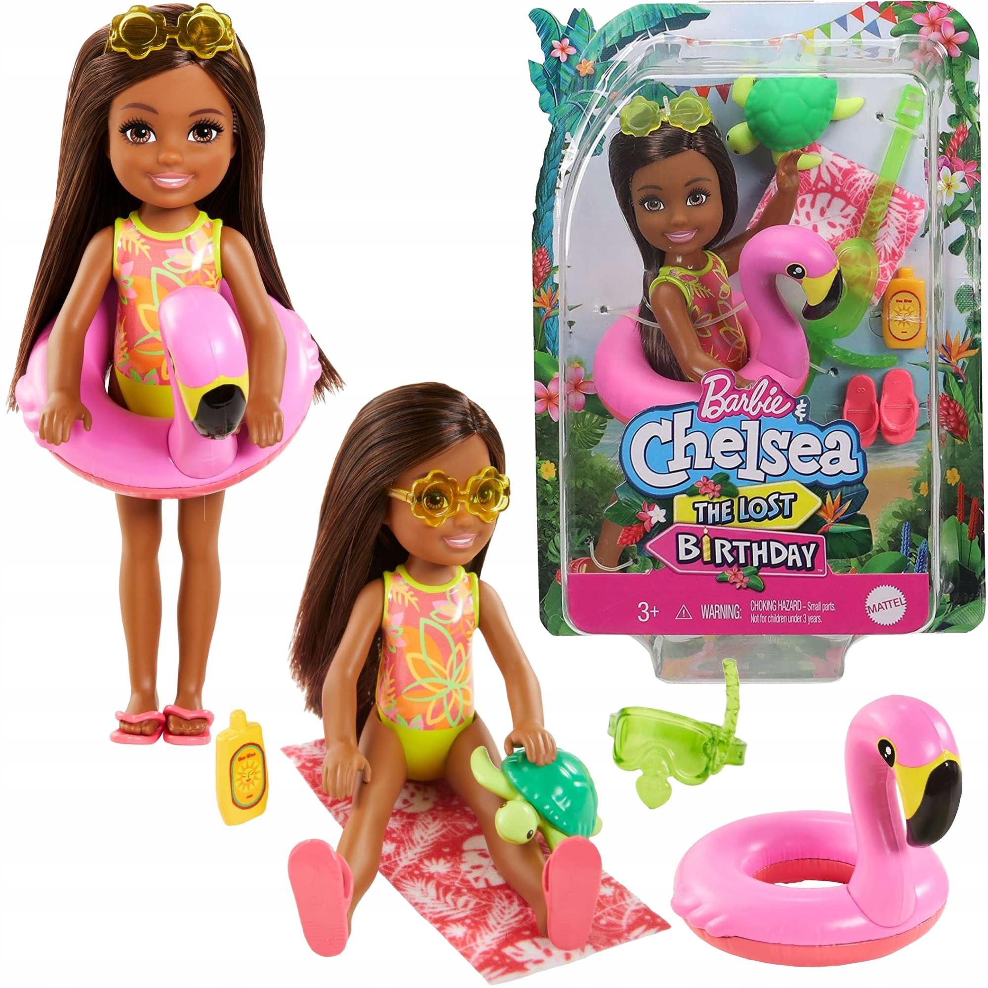 

Barbie Chelsea Lalka Wakacyjna Flaming Akcesoria