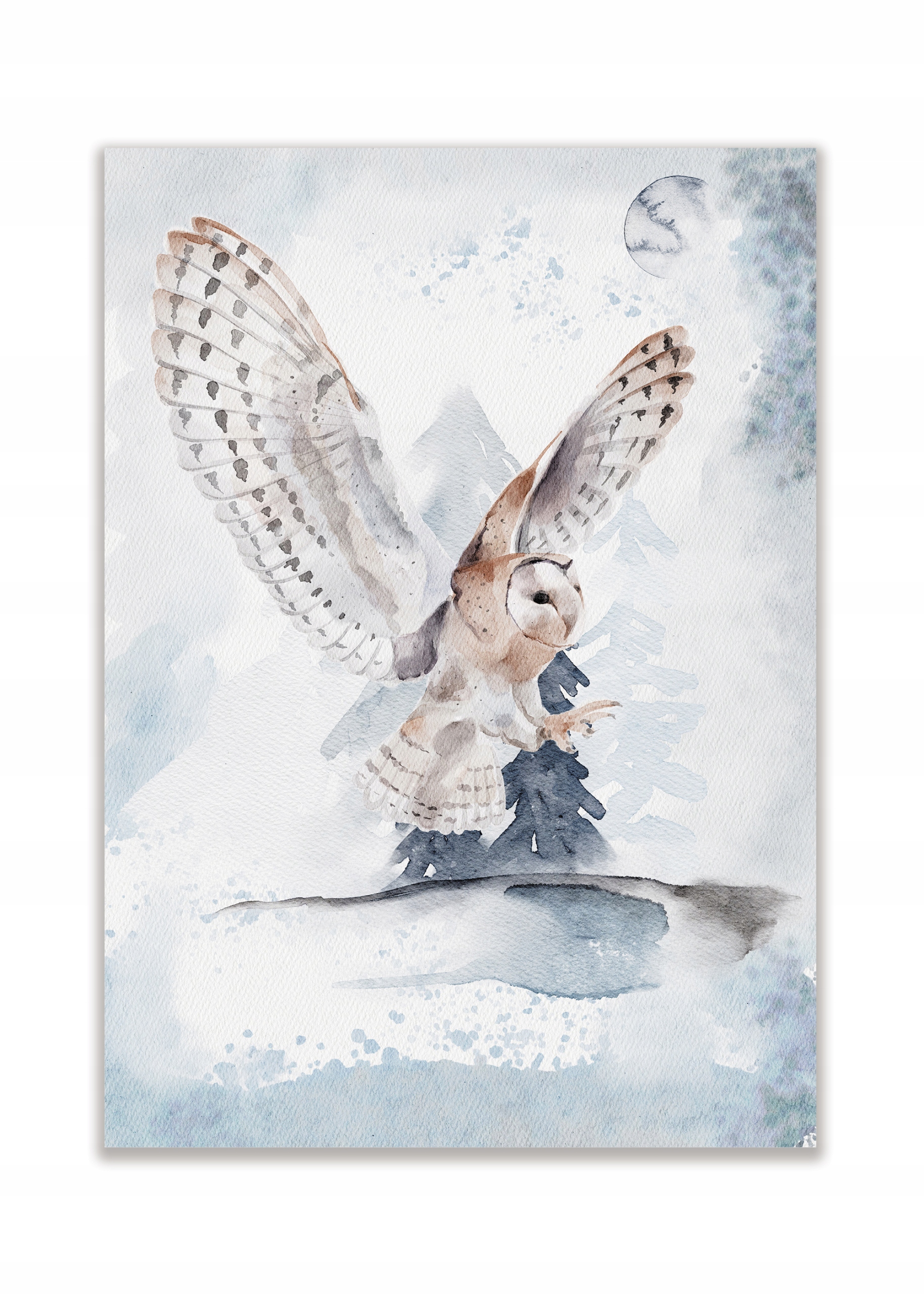

Plakat skandynawski Sowa las natura 40x60 Zima