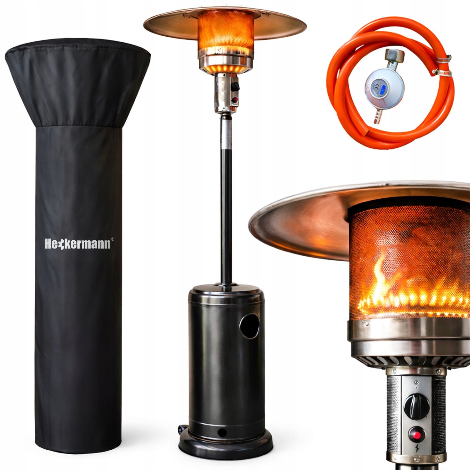 Parasol Grzewczy Ogrzewacz Tarasowy Gazowy Piramida Cheopsa Czarny 13 kW