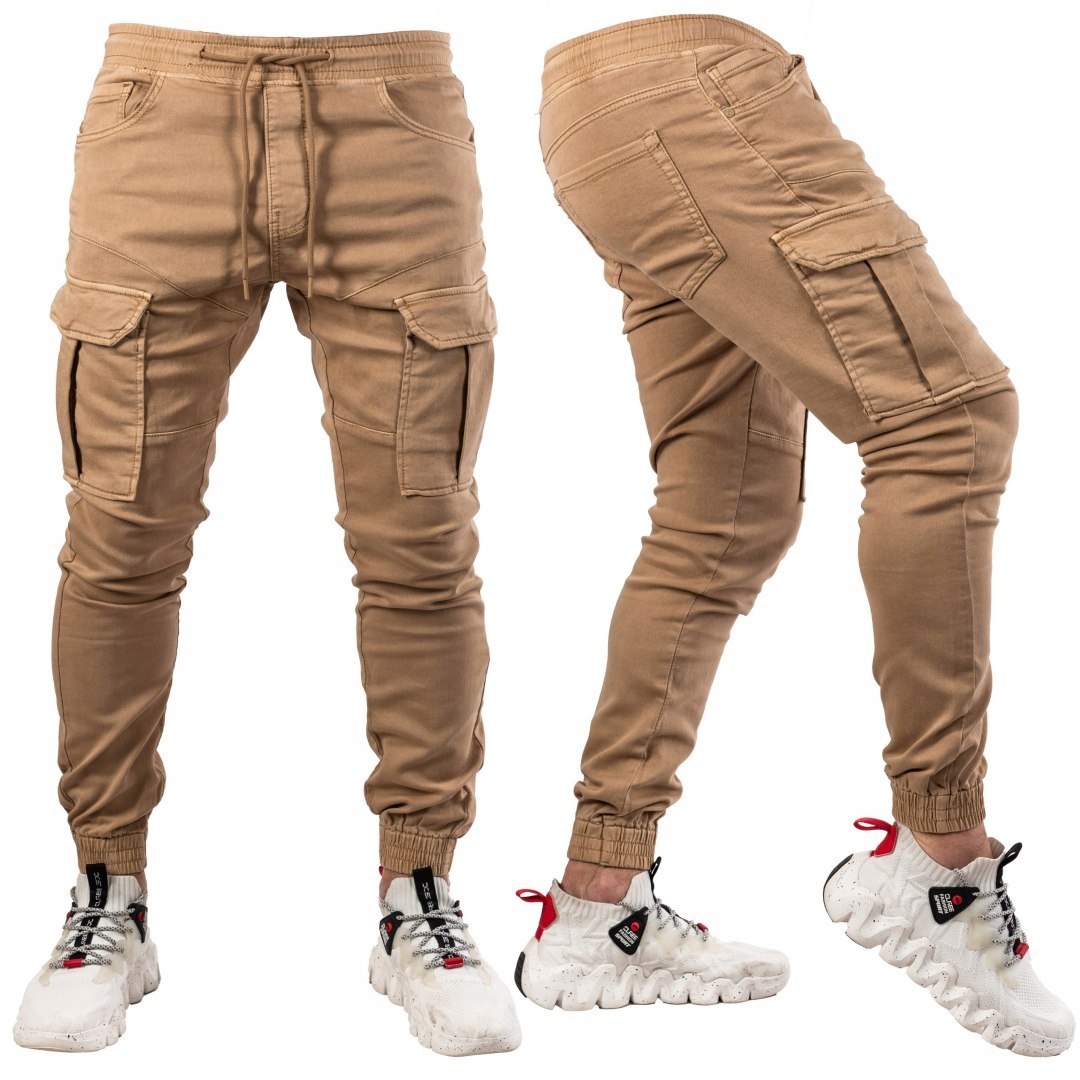 vel.37 Pánské kalhoty Joggery kapsáče Camel Roster