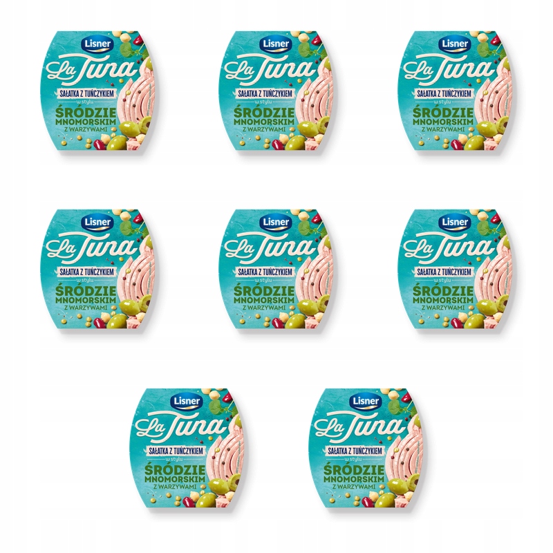 Sałatka z tuńczykiem w stylu Śródziemnomorskim z warzywami Lisner 160 g X8