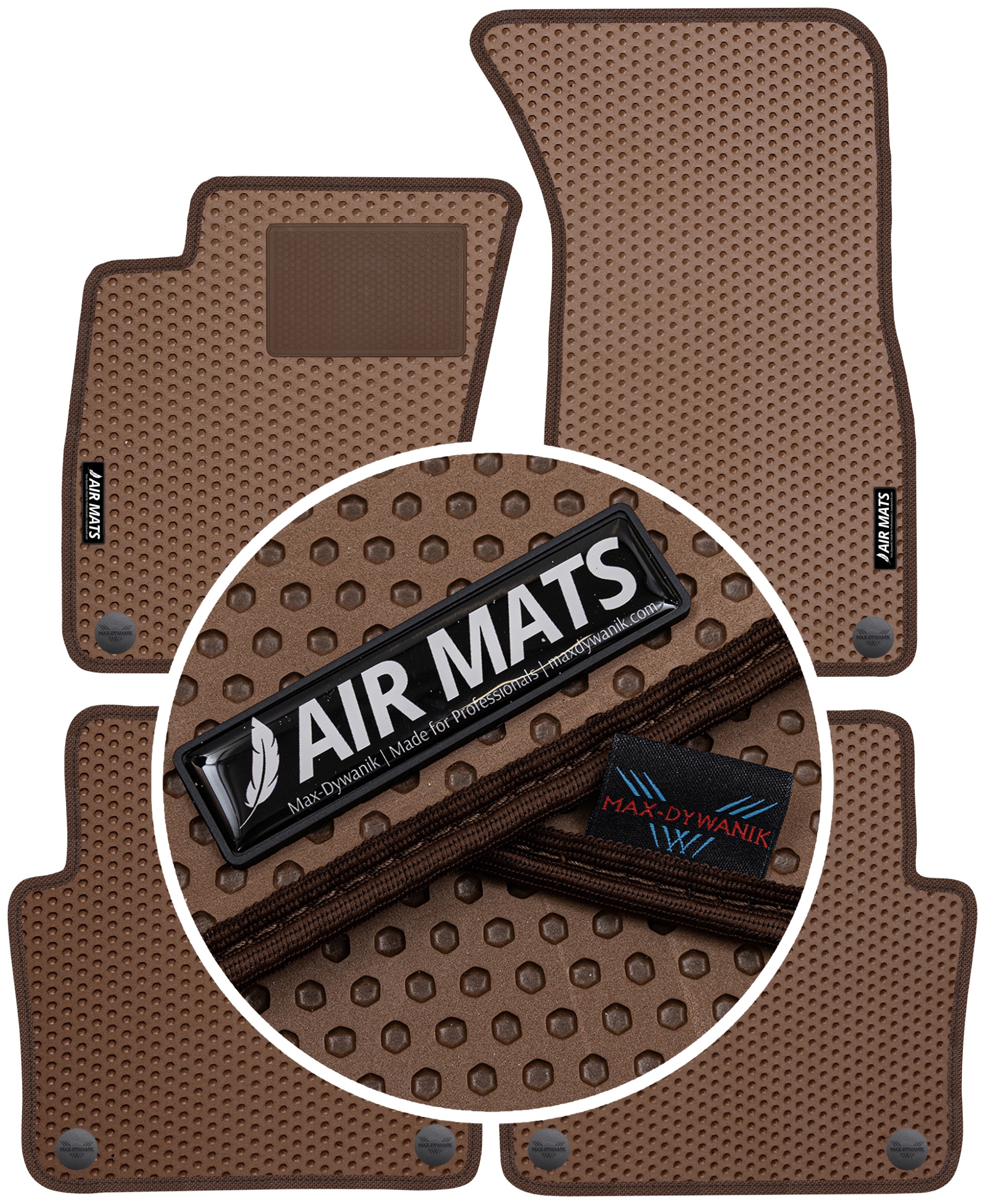 Audi A8 D3 Short 2002-2010 Gumové rohože Air Mats Hnědé