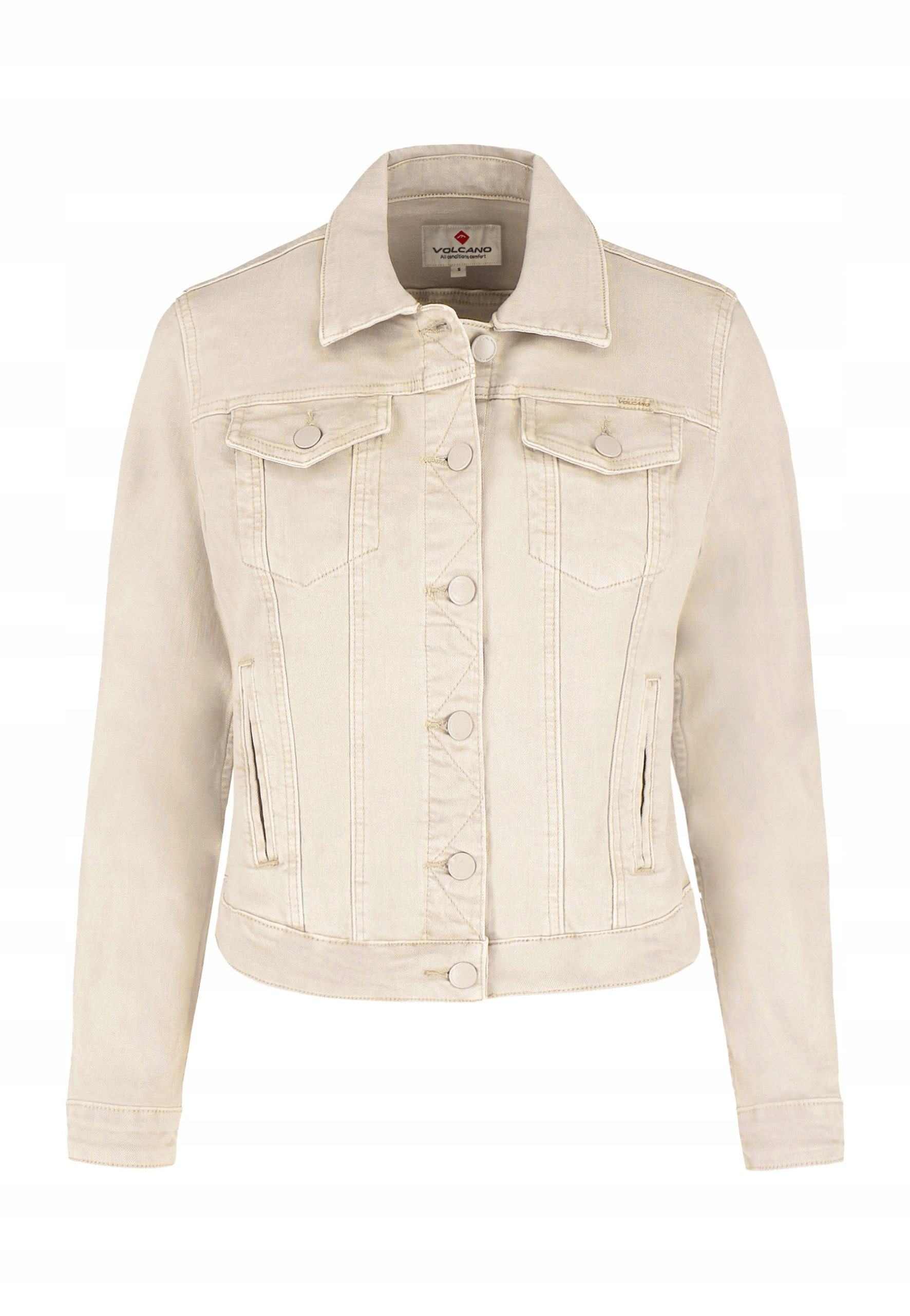 Dámská Džínová Bunda Krátká Béžová Volcano J-nala M