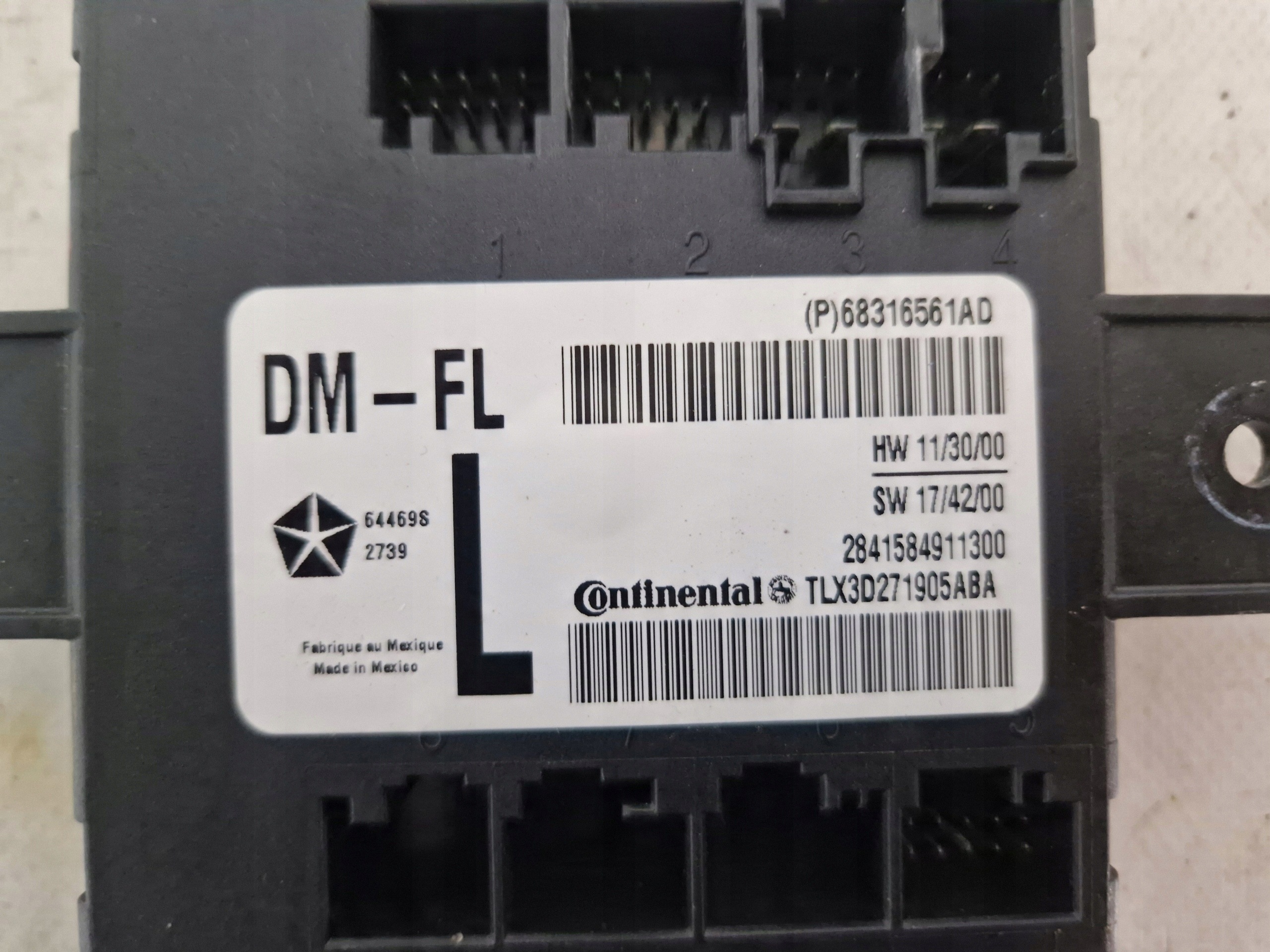 DODGE CHARGER 2019 - module door left front 68316561AD