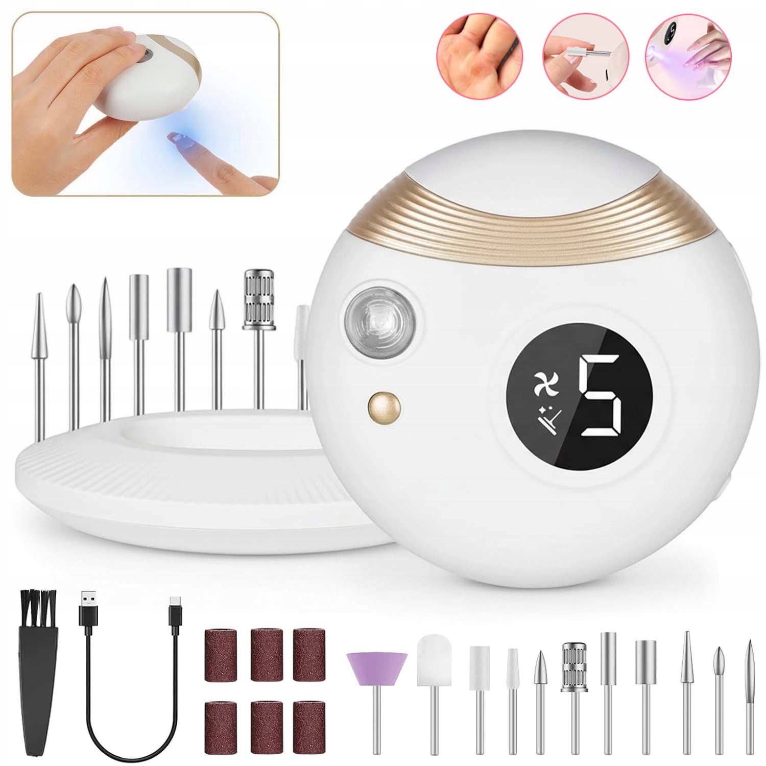 Elektrický Kleštičky Na Nehty Usb Bezpečné Automatické S Led Světlem