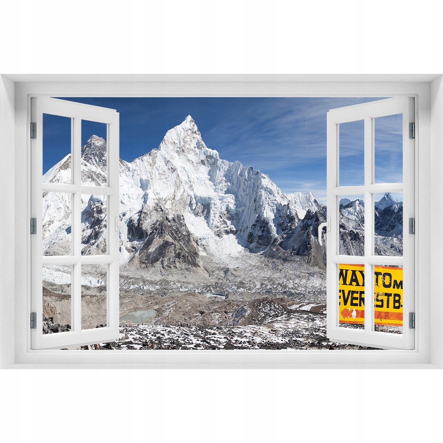 

Naklejka fototapeta Okno Góra Everest 150x100