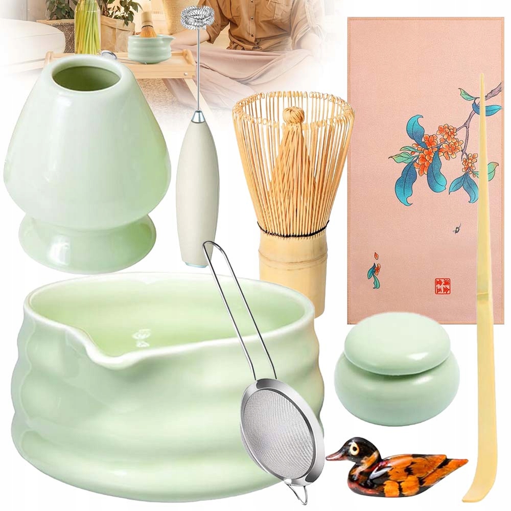 Levně Bambusová Sada Na Výrobu Matchy Šlehací Metla Lžíce Chasen, Metla 9V1