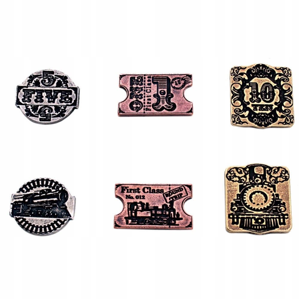 ZESTAW 3 KOLEJOWYCH METALOWYCH MONET LARP RPG