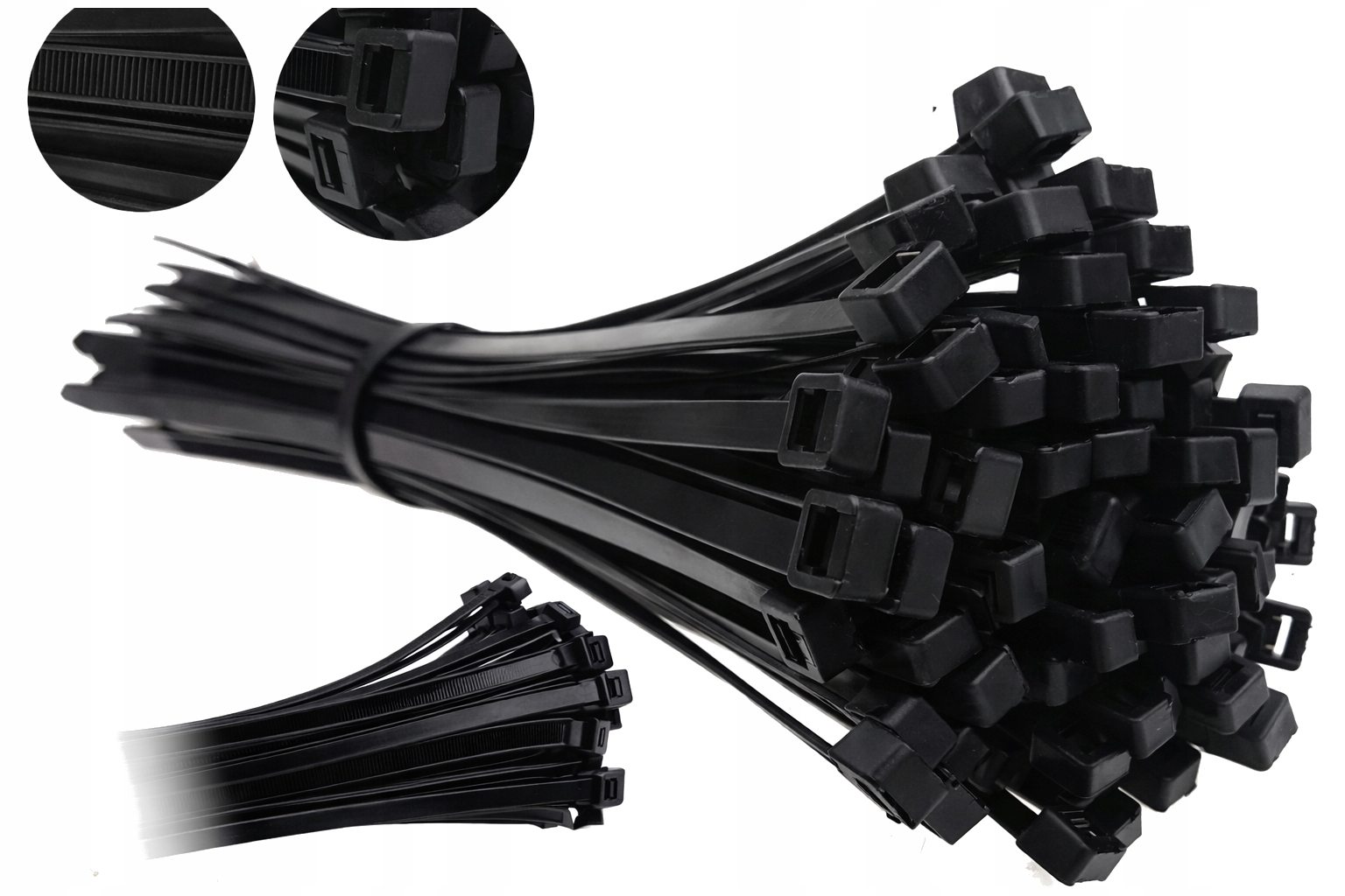 Opaski Zaciskowe Kablowe Zip Uchwyty Paskowe Spinki 80x3 100szt Czarne