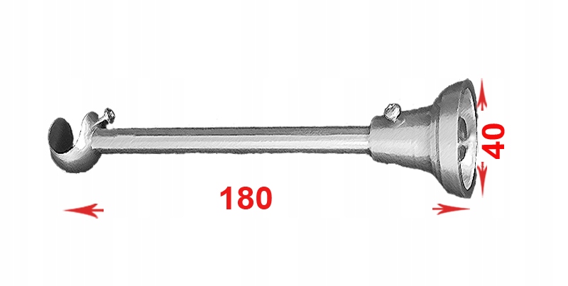 Karnisz metalowy fi 16 pojedyńczy 150 cm Długość drążka 150 cm