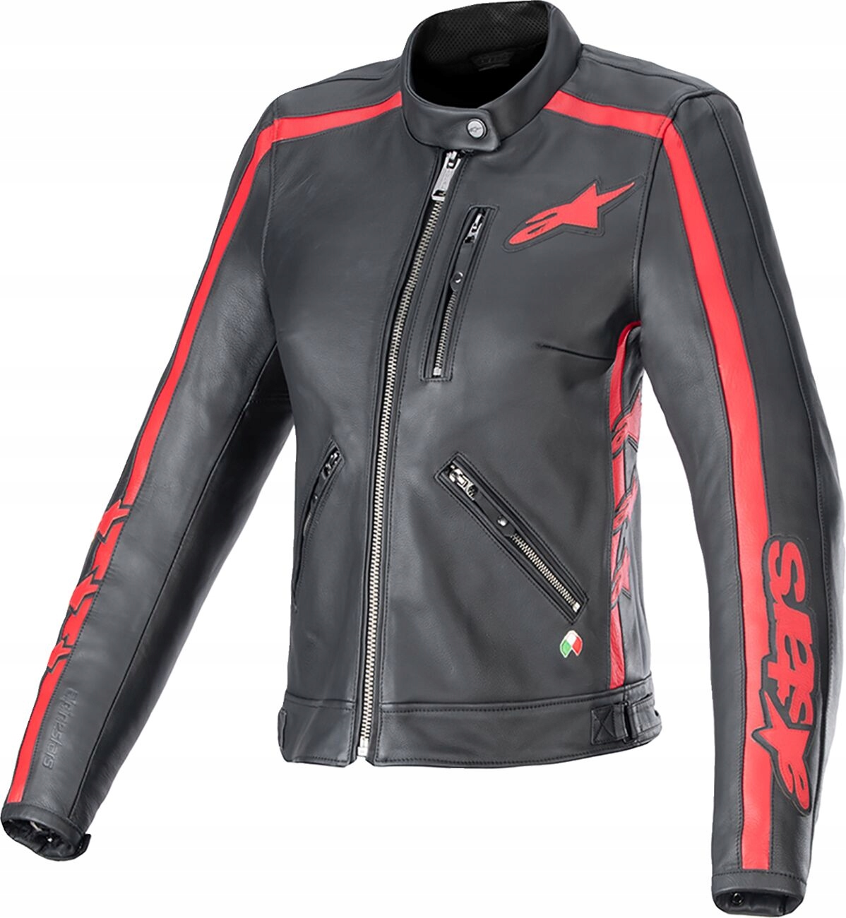 Dámska Kožená Bunda Na Motocykel Alpinestars Stella Dyno Black/red L