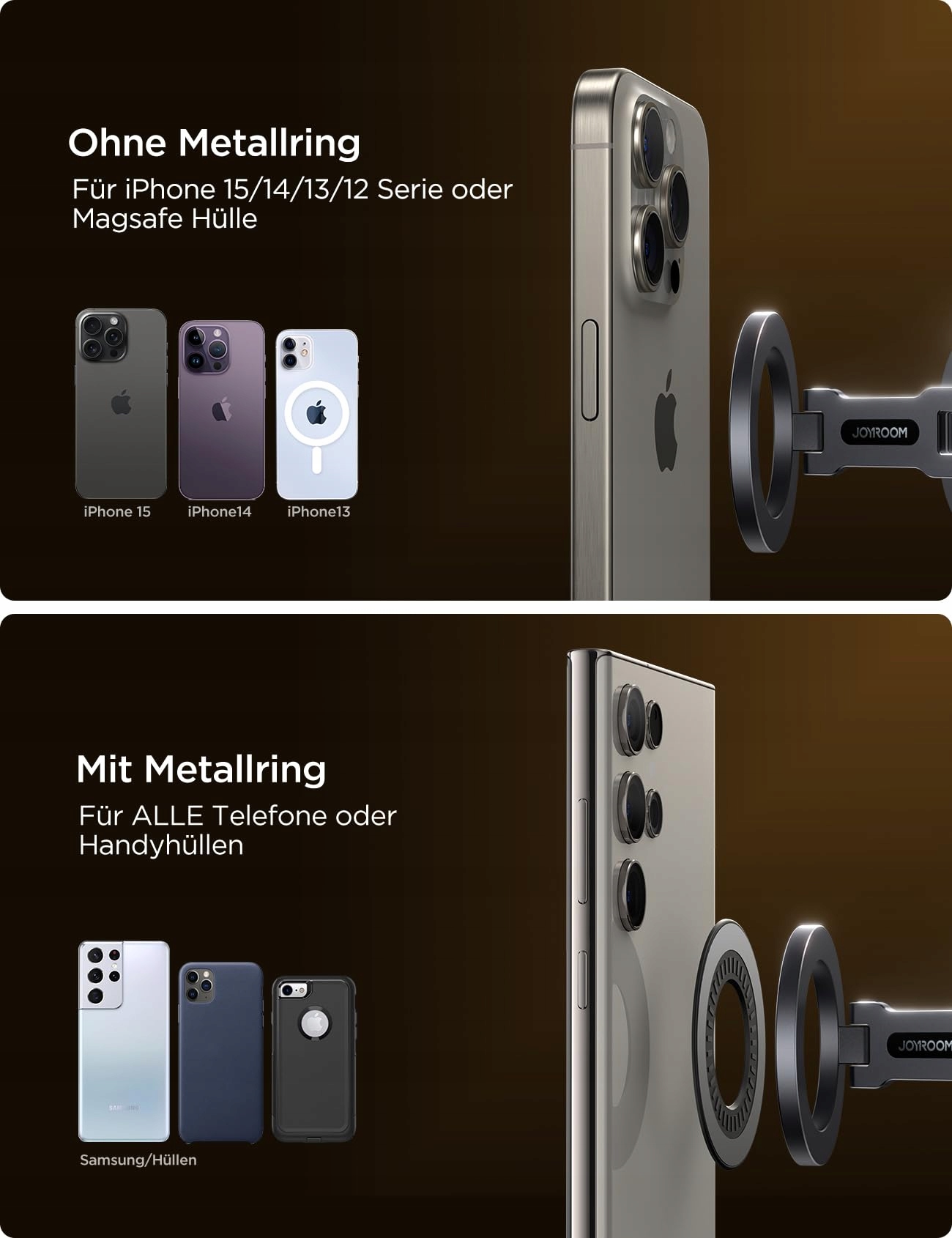JOYROOM Magnetyczny Uchwyt Samochodowy Składany 360° iPhone 16 15 14 13 12 — miniatura 8