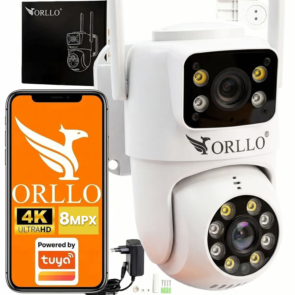 Kamera Zewnętrzna Wewnętrzna WiFi 4K Ai Obrotowa Led Orllo TZ19 Dual